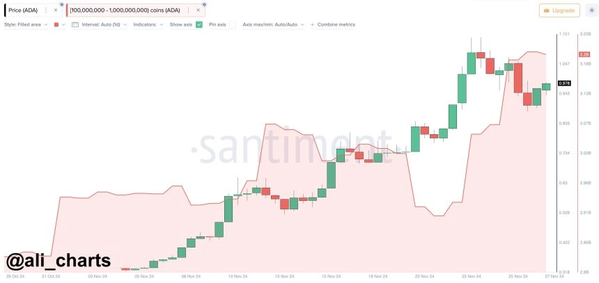 Cardano Whales bought over 130 million ADA during the recent correction