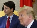 Prime Minister Justin Trudeau meets with U.S. President Donald Trump in the Oval Office at the White House in Washington, D.C. on  June 20, 2019. 