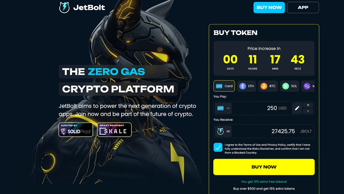 Visit JetBolt’s official website to buy JBOLT tokens now