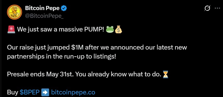 Bitcoin pepe tweet
