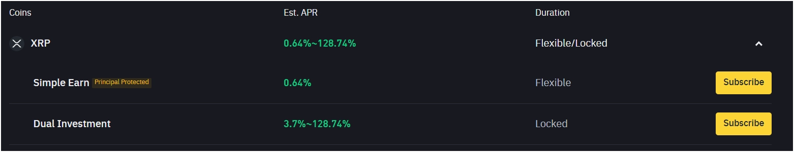 Binance XRP Staking
