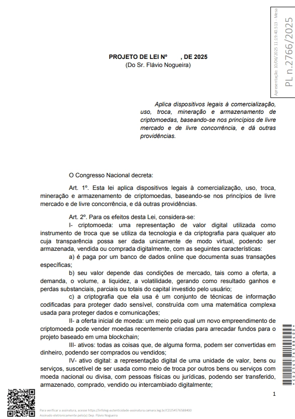 Brazilian Party Proposes Bill to Restrict Bitcoin Mining and Tax Trading Activities