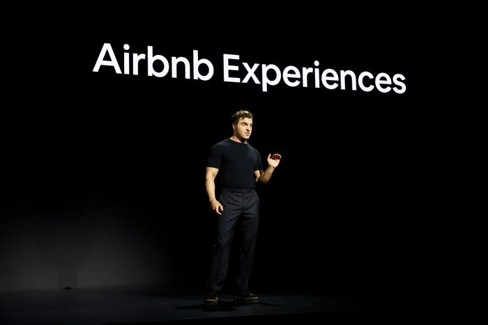 Airbnb CEO Brian Chesky speaks at Airbnb 2025 Summer Release in May.