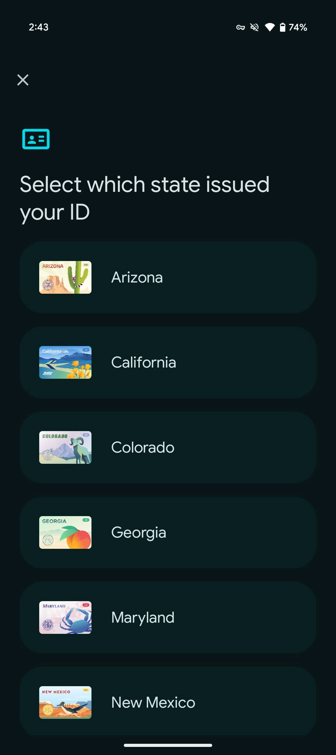Google Wallet state IDs