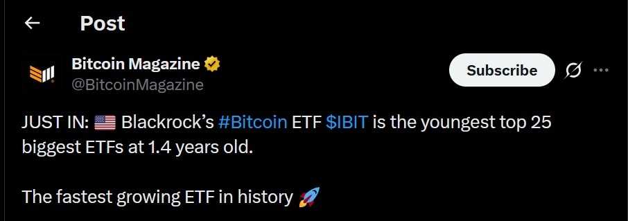 blackrock bitcoin etf fastest growing