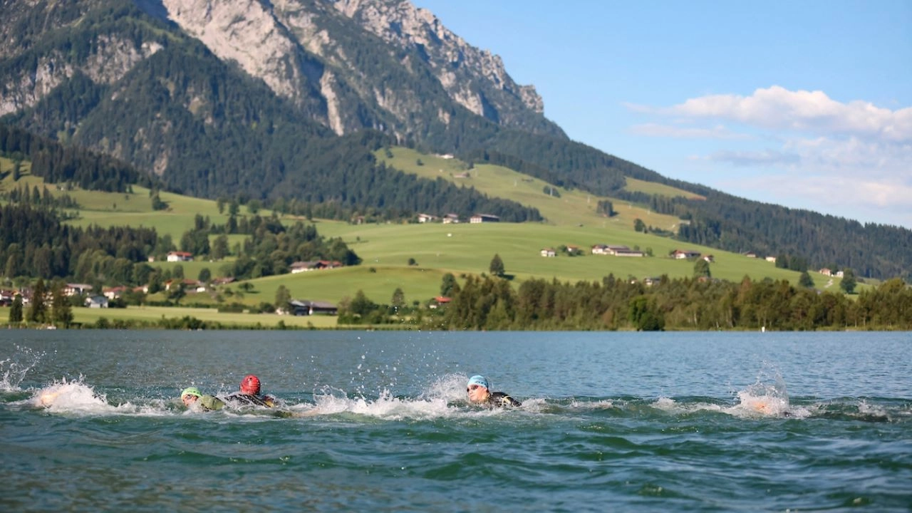 Challenge Kaiserwinkl Walchsee swim course scenery