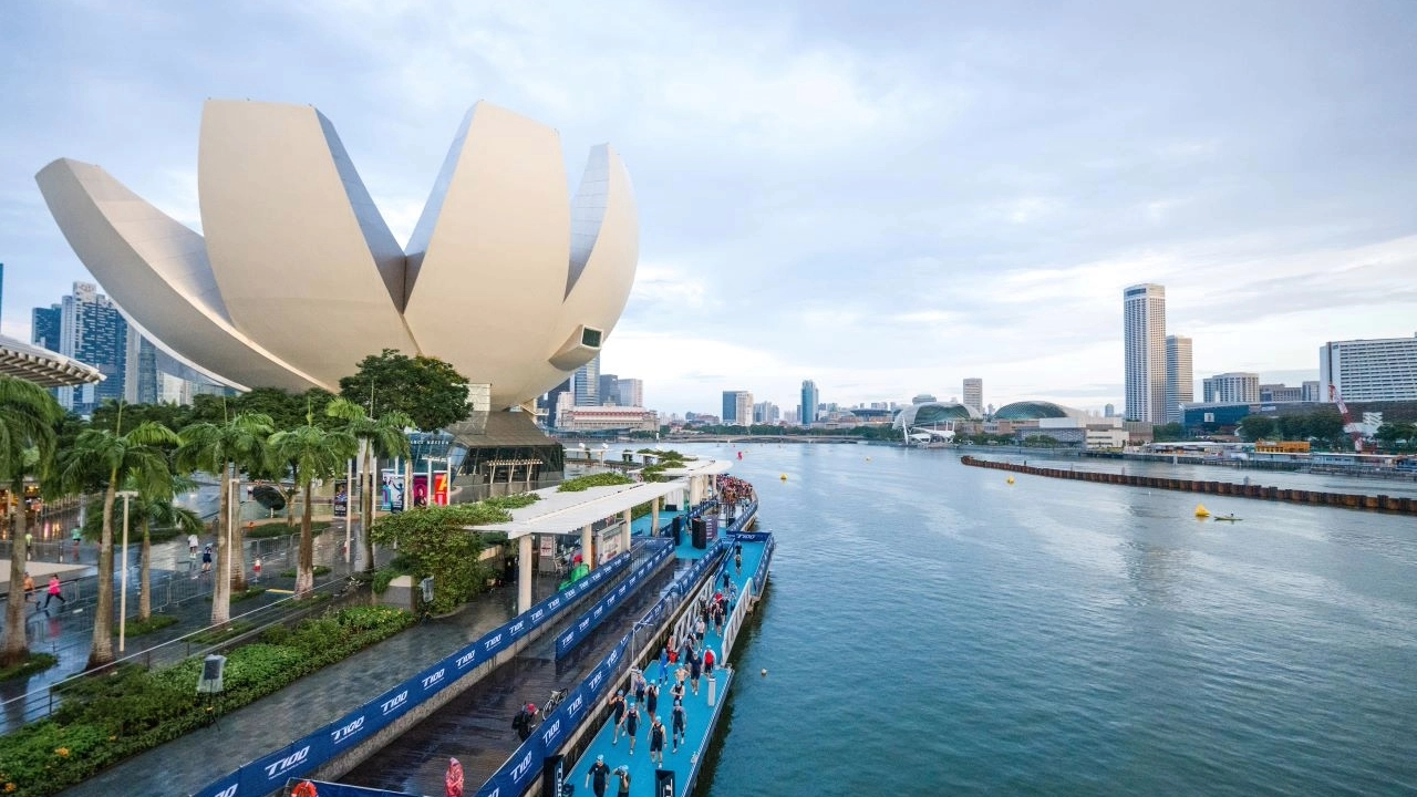 T100 Singapore Marina Bay swim start location