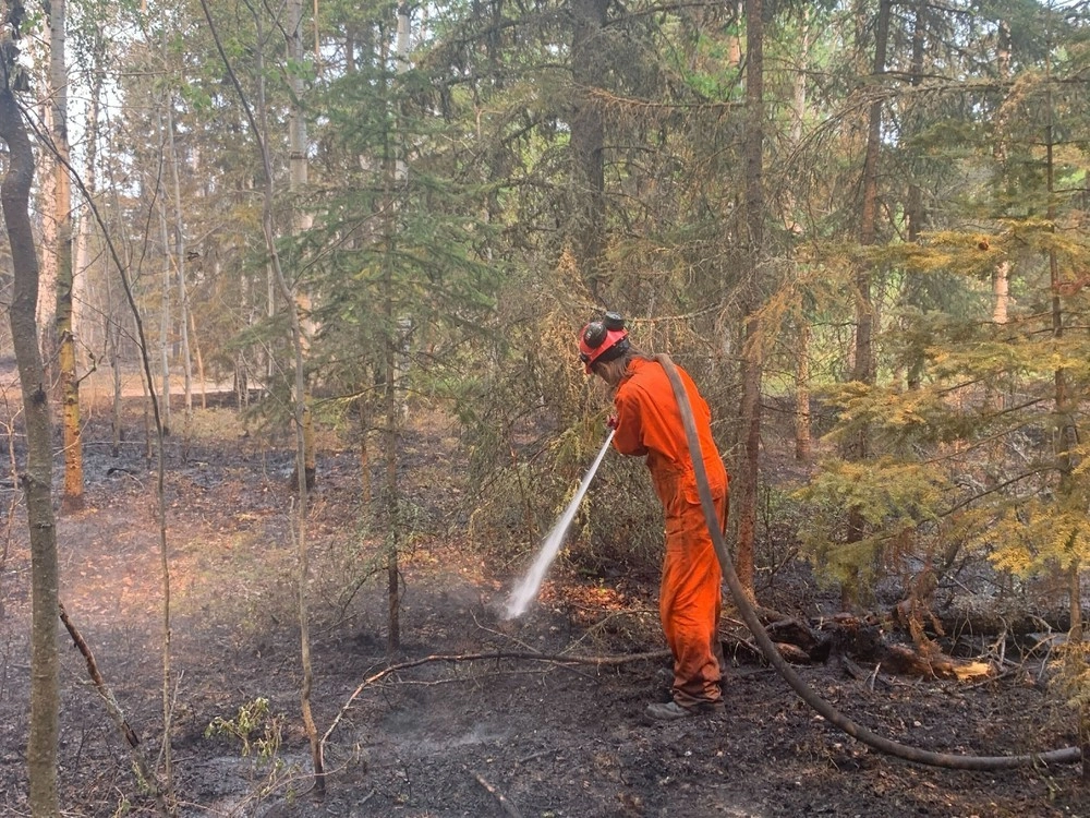 Fire crews near the northern community of Weyakwin were doing their best to control wildfires in the area on Saturday, May 31, 2025.