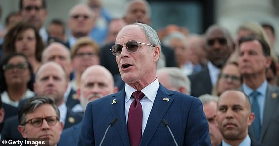 WASHINGTON, DC - JUNE 10: Israel's Ambassador to the United States Michael Leiter speaks during a memorial vigil hosted by U.S. Speaker of the House Rep. Mike Johnson (R-LA) and House Minority Leader Rep. Hakeem Jeffries (D-NY) outside of the U.S. Capitol on June 10, 2025 in Washington, DC. The vigil was held for two Israeli embassy staff members, Yaron Lischinsky, 30, and Sarah Lynn Milgrim, 26, who were shot and killed as they left the Lillian and Albert Small Capital Jewish Museum on May 21. (Photo by Kayla Bartkowski/Getty Images)