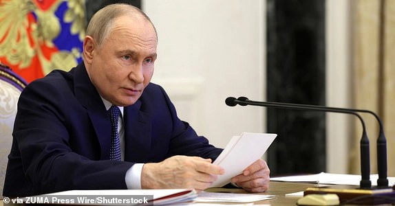 Mandatory Credit: Photo by Vyacheslav Prokofyev/Kremlin Poo/Planet Pix via ZUMA Press Wire/Shutterstock (15354621d) Russian President Vladimir Putin, listens to members of the military and government as he chairs a meeting on the state armament program for 2027-2036 at the Kremlin, June 11, 2025 in Moscow, Russia. Russian President Putin Chairs The State Armament Program Meeting, Moscow, Moscow Oblast, Russia - 11 Jun 2025