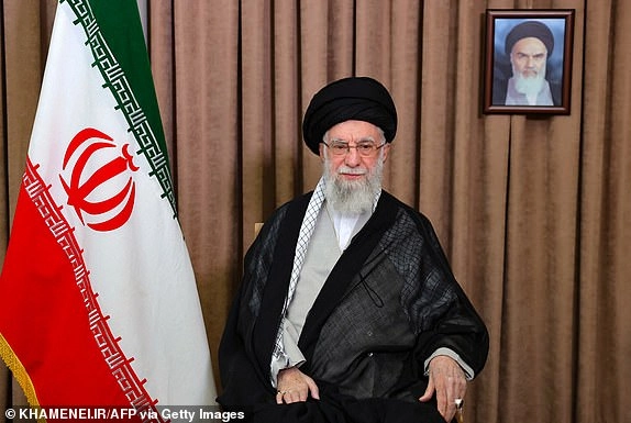 This handout picture provided by the Iranian supreme leader Ayatollah Ali Khamenei's office on June 13, 2025, shows him speaking in Tehran. (Photo by KHAMENEI.IR / AFP) / === RESTRICTED TO EDITORIAL USE - MANDATORY CREDIT 