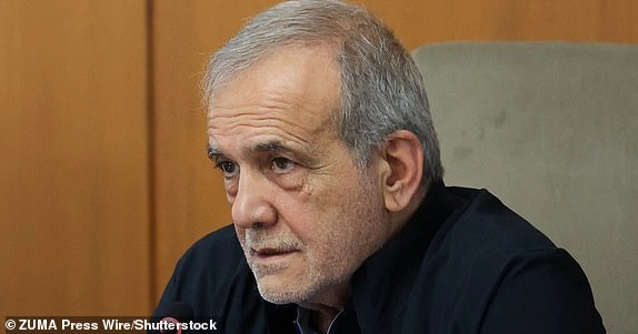 Mandatory Credit: Photo by Iranian Presidency/ZUMA Press Wire/Shutterstock (15358504e) Iran's President, MASOUD PEZESHKIAN, and members of the Iranian Cabinet attend a government meeting in Tehran. Meeting Of The Iranian Cabinet, Tehran, Iran - 15 Jun 2025
