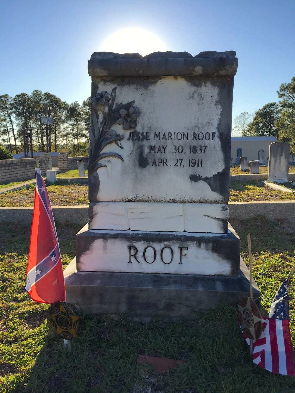 The grave of Dylann Roof's great-great-great grandfather.