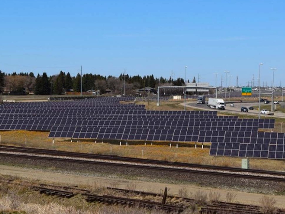 A rendering of what Saskatoon's solar farm will look like.