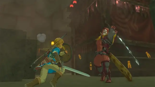 Link charges toward an enemy.