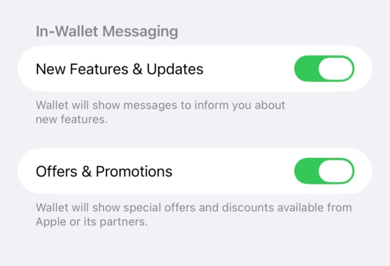 iOS 26 wallet app notifications