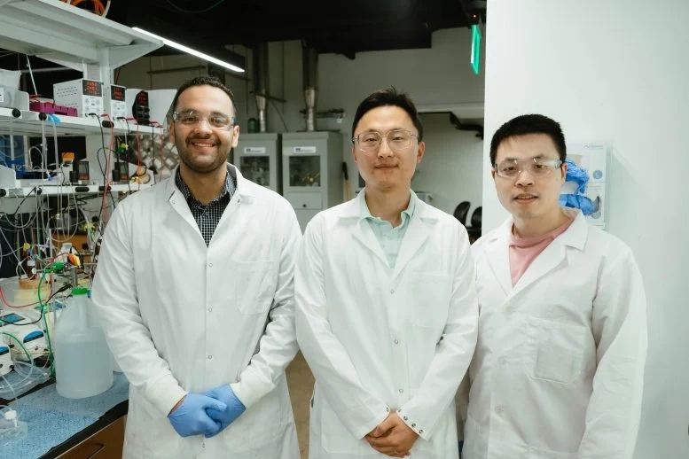 Left to Right, Ahmad Elgazzar, Haotian Wang, and Shaoyun Hao