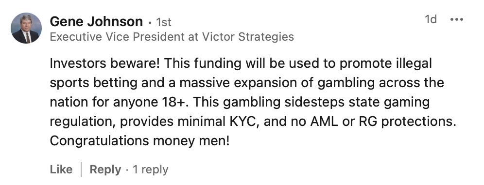 Gene Johnson prediction market comment
