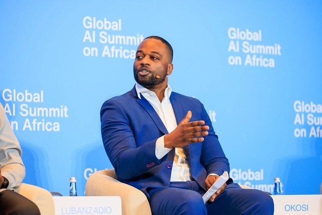 Emmanuel Lubanzadio, OpenAI Africa Lead, speaking at the Global AI Summit on Africa