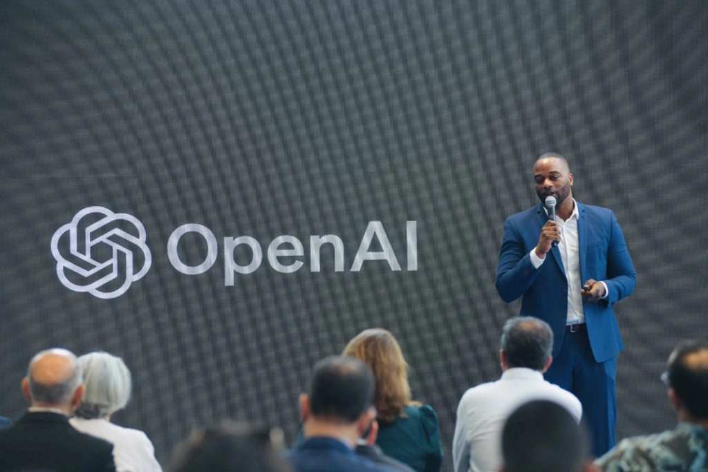 Emmanuel Lubanzadio, OpenAI Africa Lead, speaking at the Global AI Summit on Africa