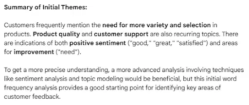 Summary of initial themes in the data.