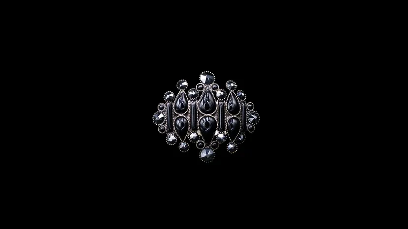 Black gemstones on a ring