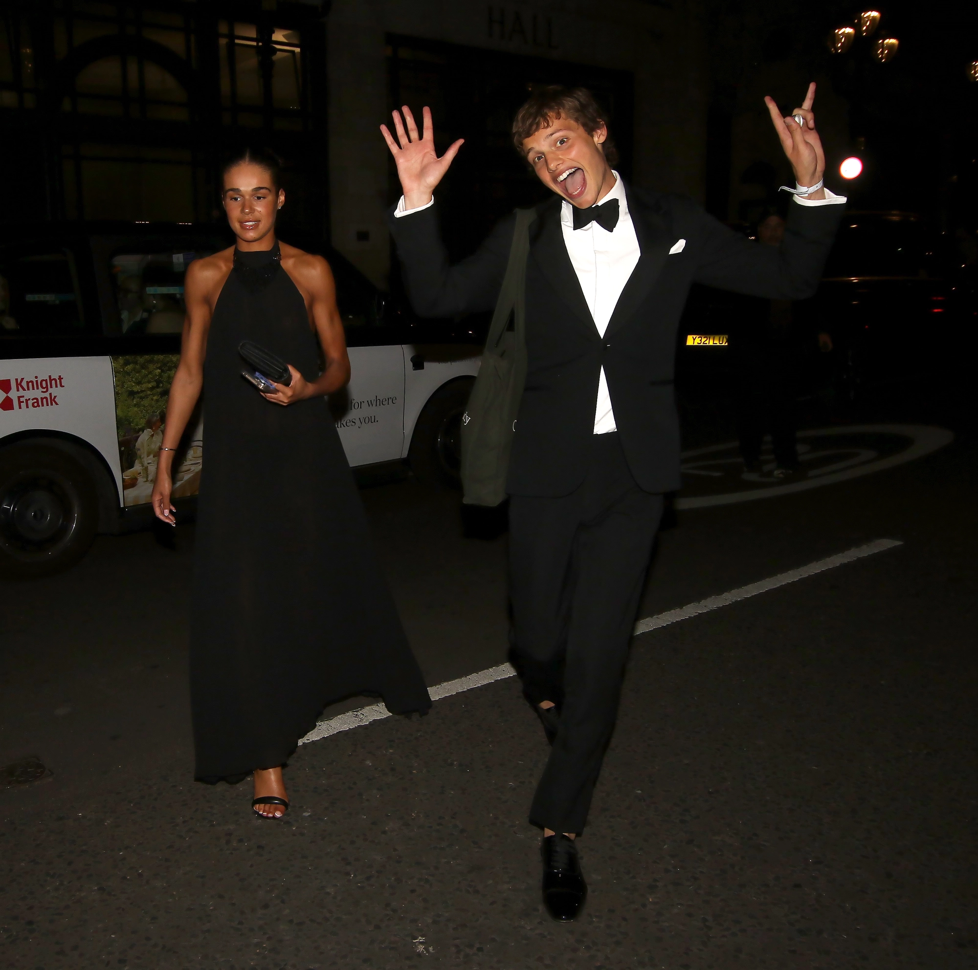 Bobby Brazier and Tillie Amartey leaving the National Film Awards.