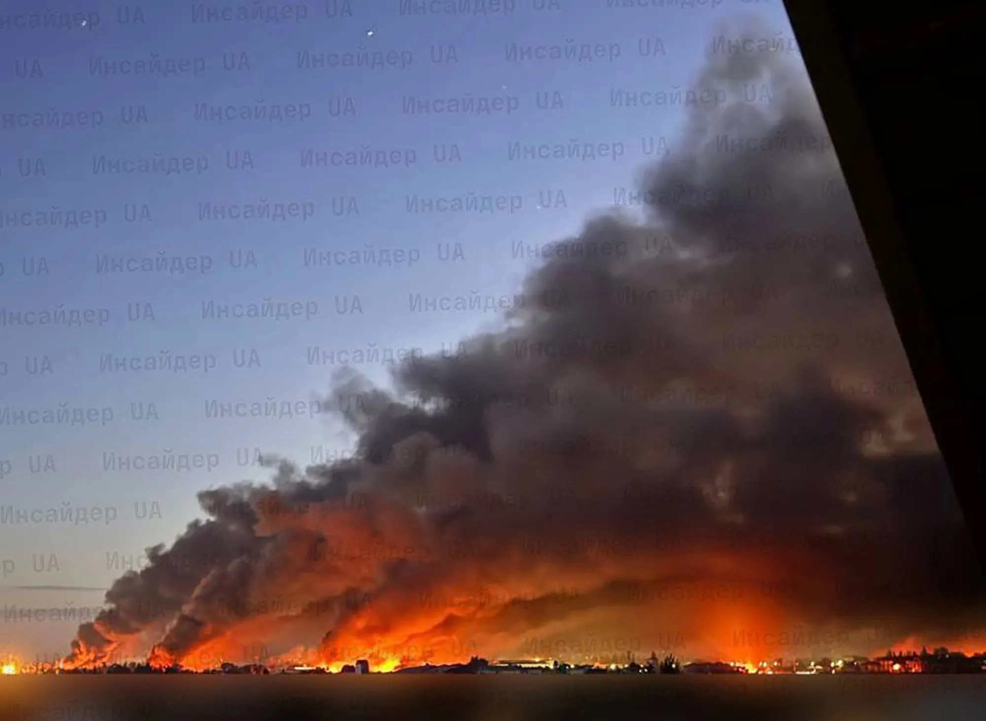 Large fire in Kyiv following missile attack.