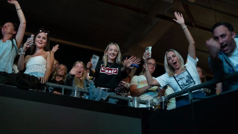 Oasis fans at the Principality Stadium, Cardiff