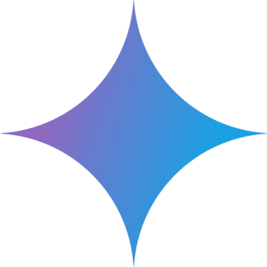 old gemini logo with four-point star and purple to blue gradient