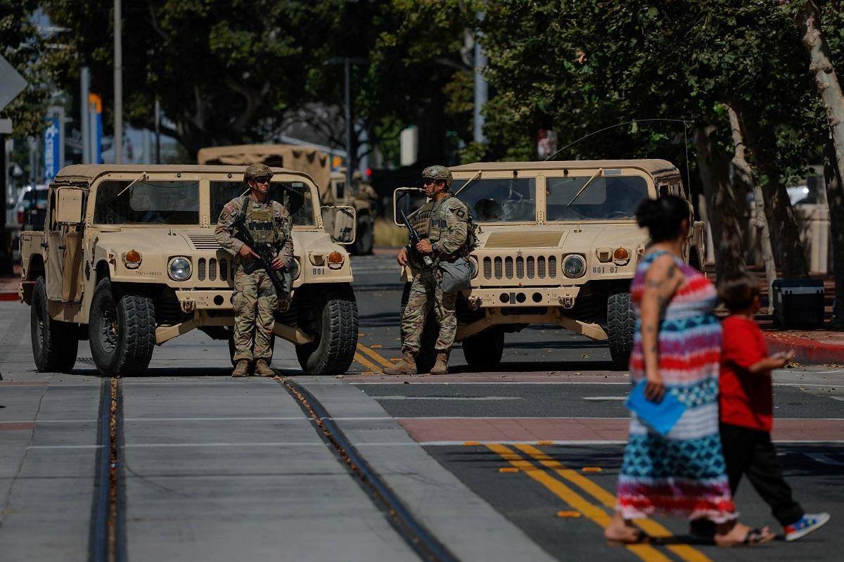 California National Guard are deployed in Santa Ana, California