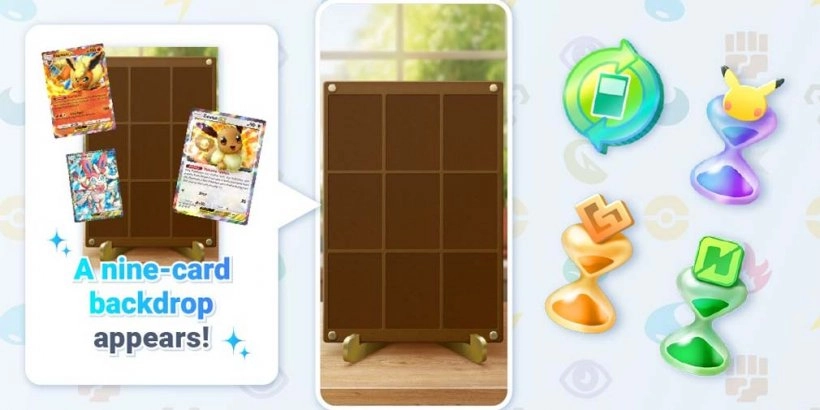Pok�mon TCG Pocket puts Pack Hourglasses and Nine-Card Frame backdrop up for grabs in new Summer Event missions