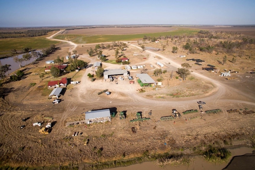 An aerial photo of Kalanga homestead and farm work shops, taken around 2017.