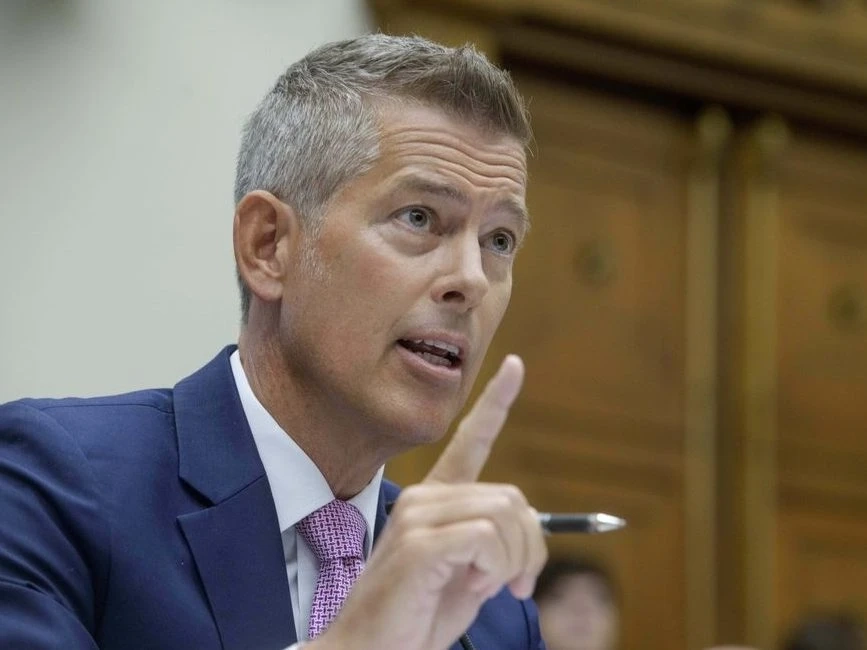 Secretary of Transportation Sean Duffy testifies during a House Committee on Transportation and Infrastructure Oversight hearing on the Department of Transportation's Policies and Programs and Fiscal Year 2025 Budget Request on Capitol Hill, Wednesday, July 16, 2025, in Washington.