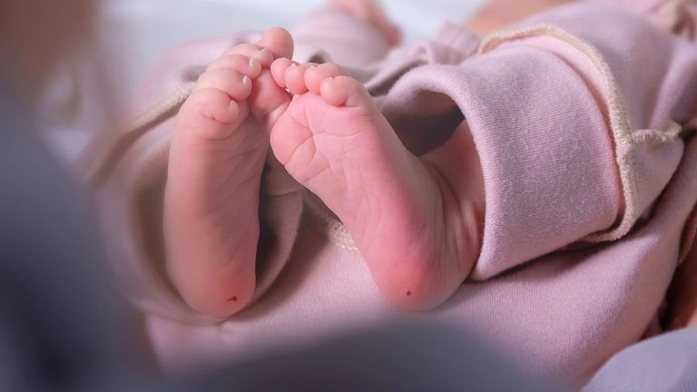Heel prick test. Pic: iStock