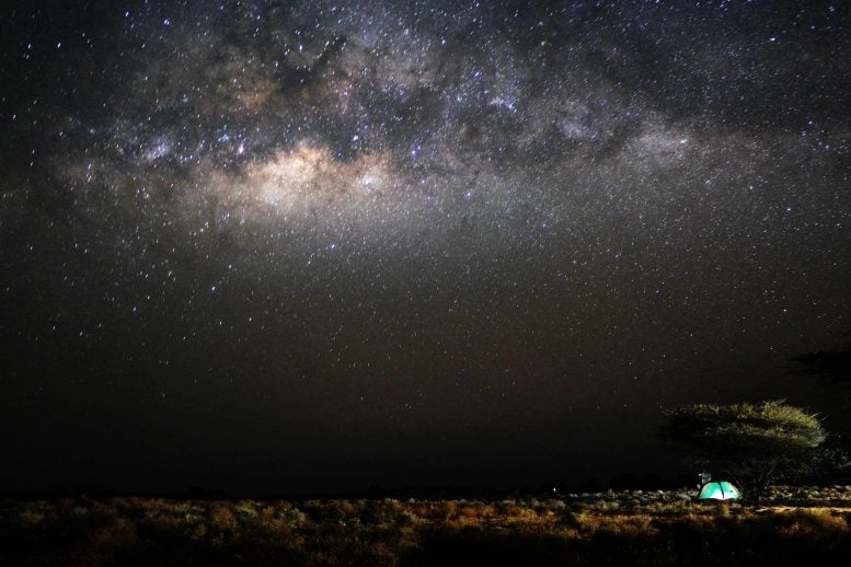Night View of Field Camp at Lothagam