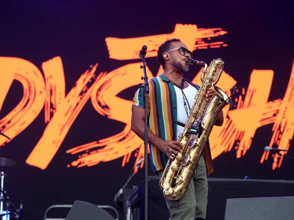 Dystoh, an Ottawa duo of saxman Ray Tabana (pictured) and percussionist Phil Motion, was the first act on the main stage for Bluesfest on Thursday, July 17.
