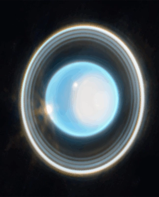 zoomed-in image of Uranus
