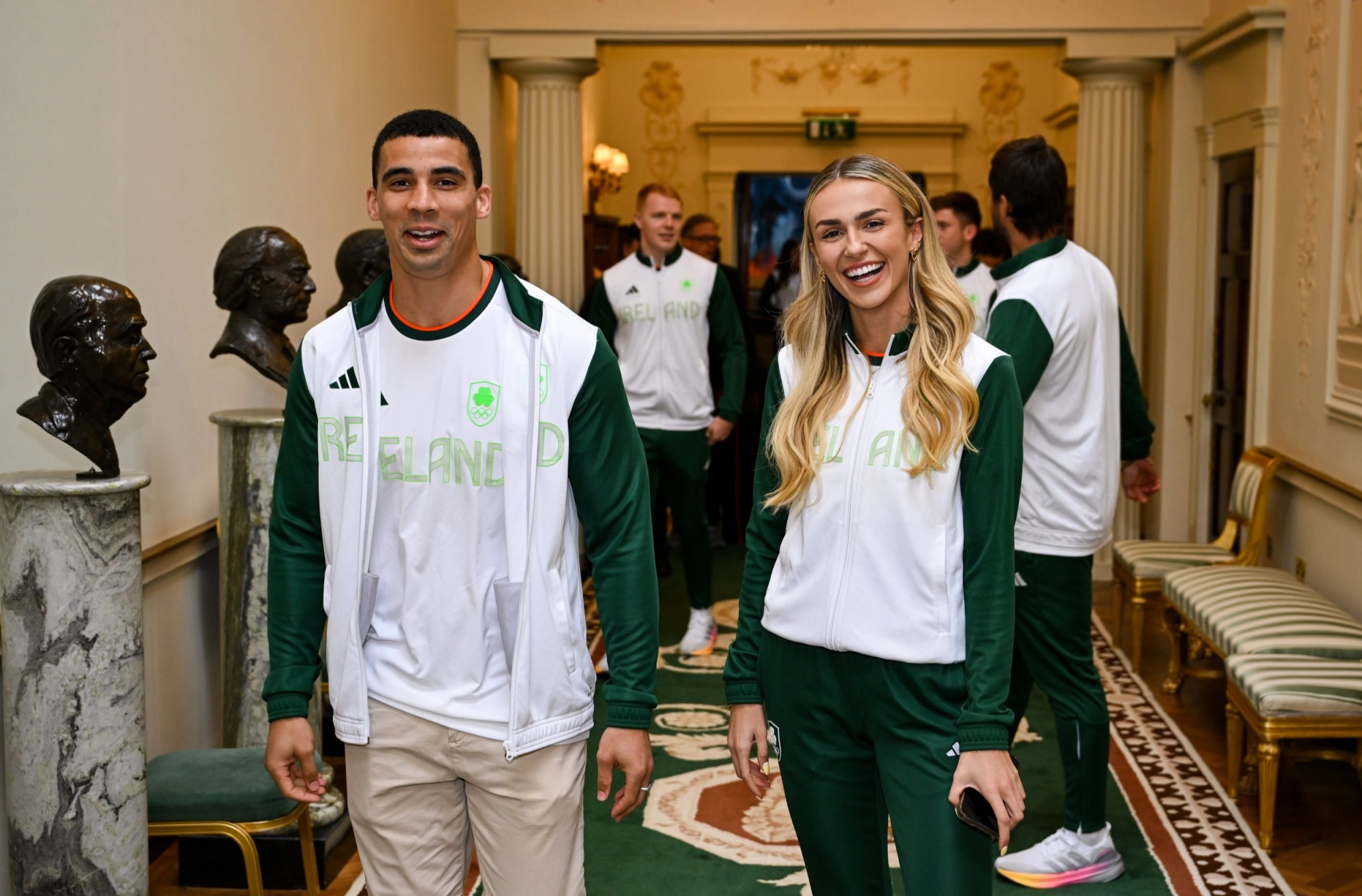 Sharlene Mawdsley and Jordan Conroy at the Team Ireland homecoming.