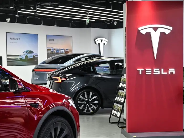 A Tesla showroom in Shanghai.