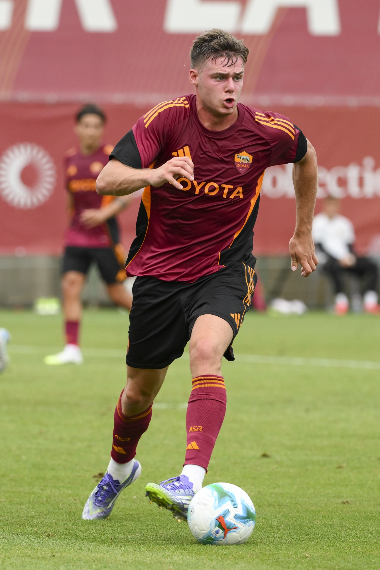 AS Roma player Evan Ferguson in a pre-season match.