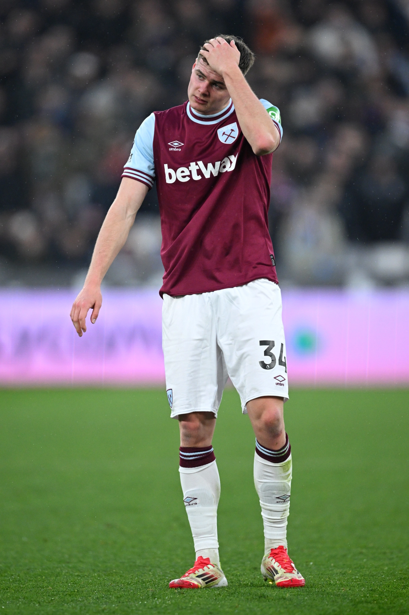 Evan Ferguson of West Ham United on the pitch.