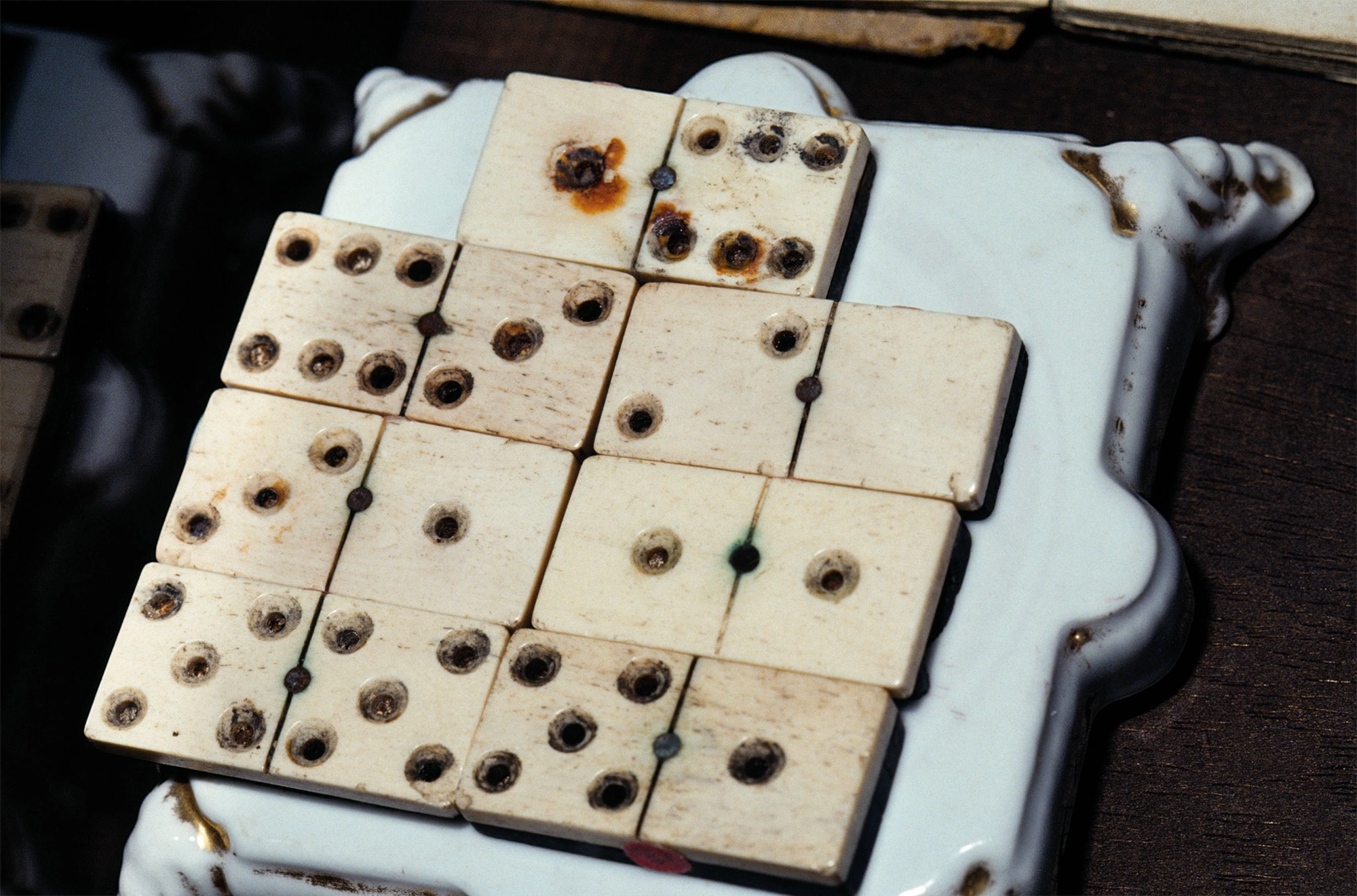 A specially adapted dominoes set owned by Braille