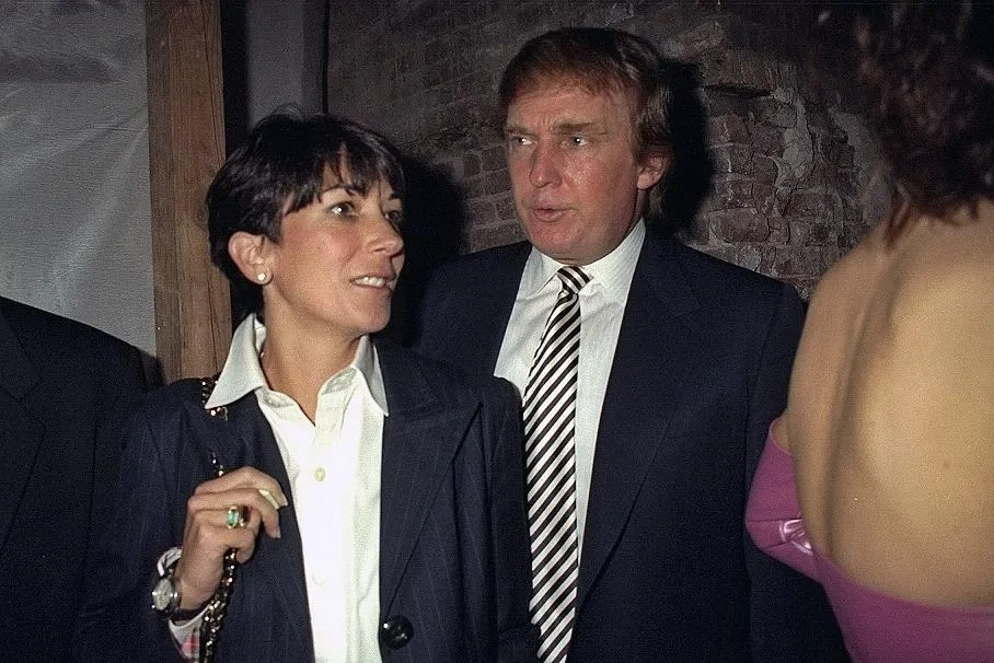 Ghislaine Maxwell and President Donald Trump