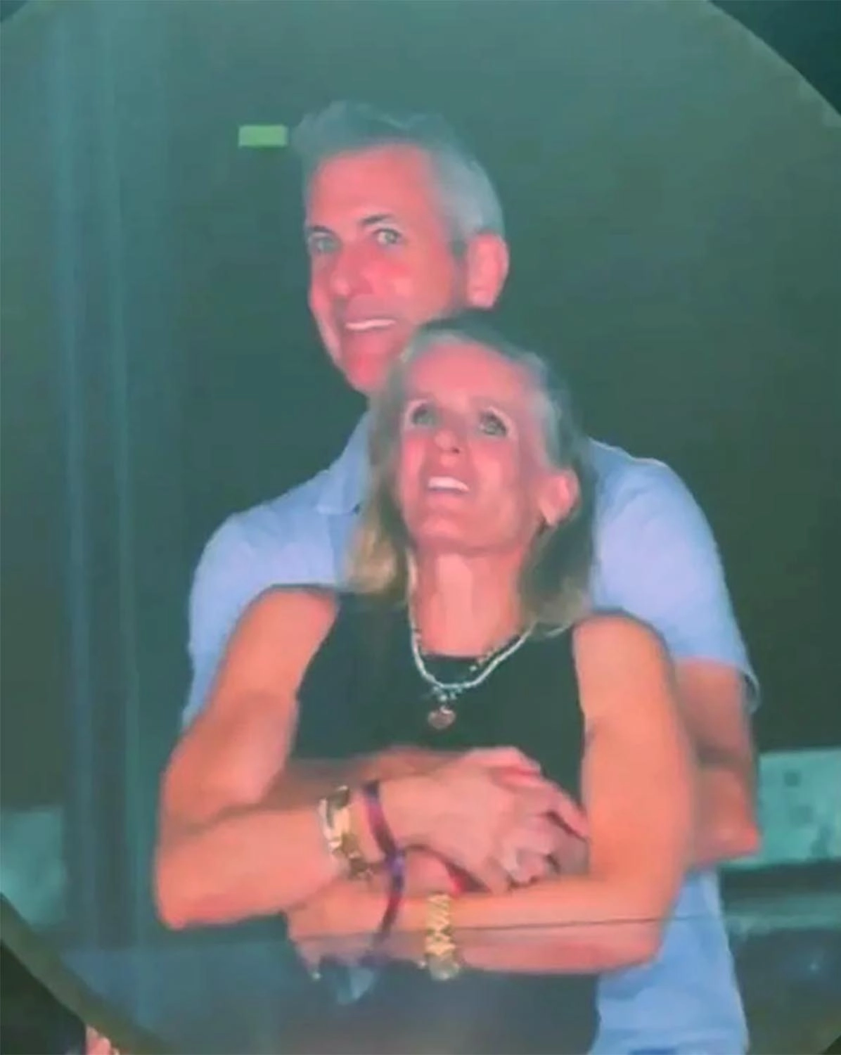 Couple embracing.