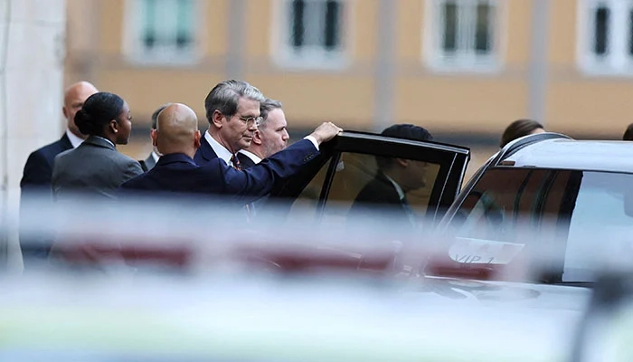 US Secretary of the Treasury Scott Bessent leaves Rosenbad after the US - China trade talks in Stockholm, Sweden, July 28, 2025.  Reuters