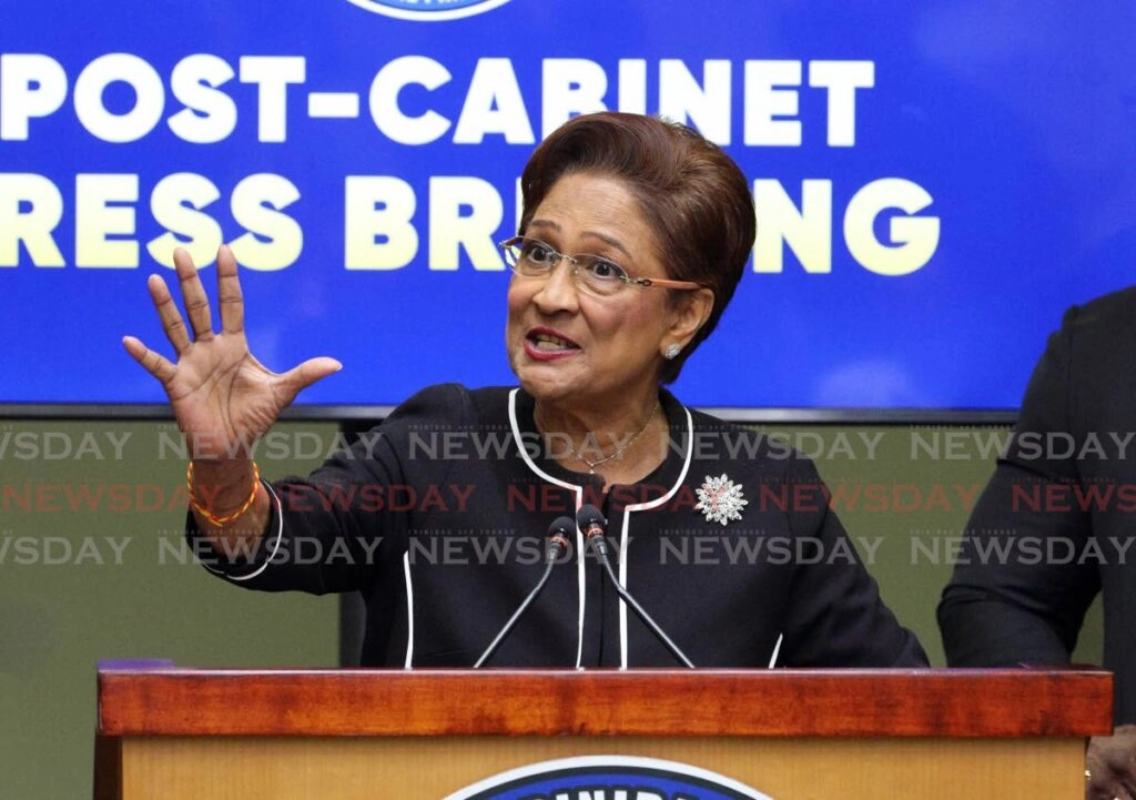 Prime Minister Kamla Persad-Bissessar. - File photo