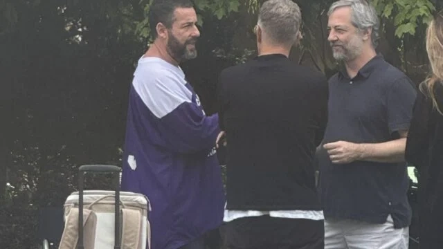 Adam Sandler and Judd Apatow in Happy Gilmore 2