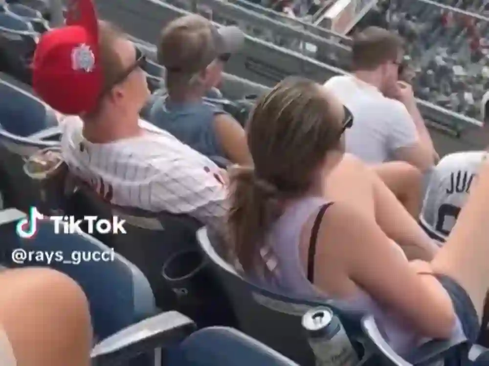Two fans engaged in what appeared to be a sex act at Yankee Stadium.