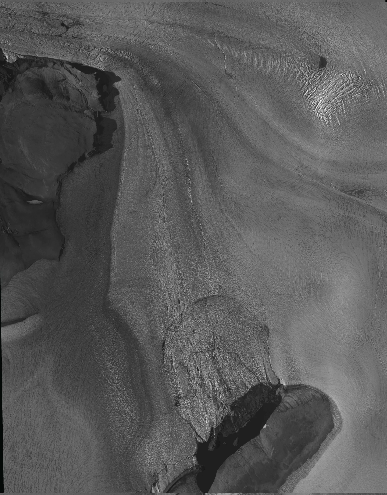 Satellite image of the subglacial lake region before subglacial lake drainage and outburst flood occurred